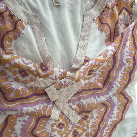 J. Crew Geometric Linen Dress - Size 4 - Picture 8 of 12